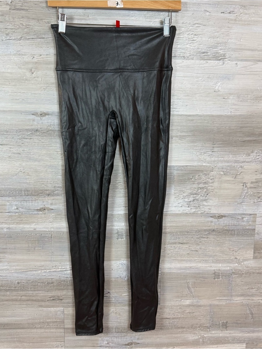 SPANX Faux Leather Leggings Black - Size Medium (M/M) Style 2437